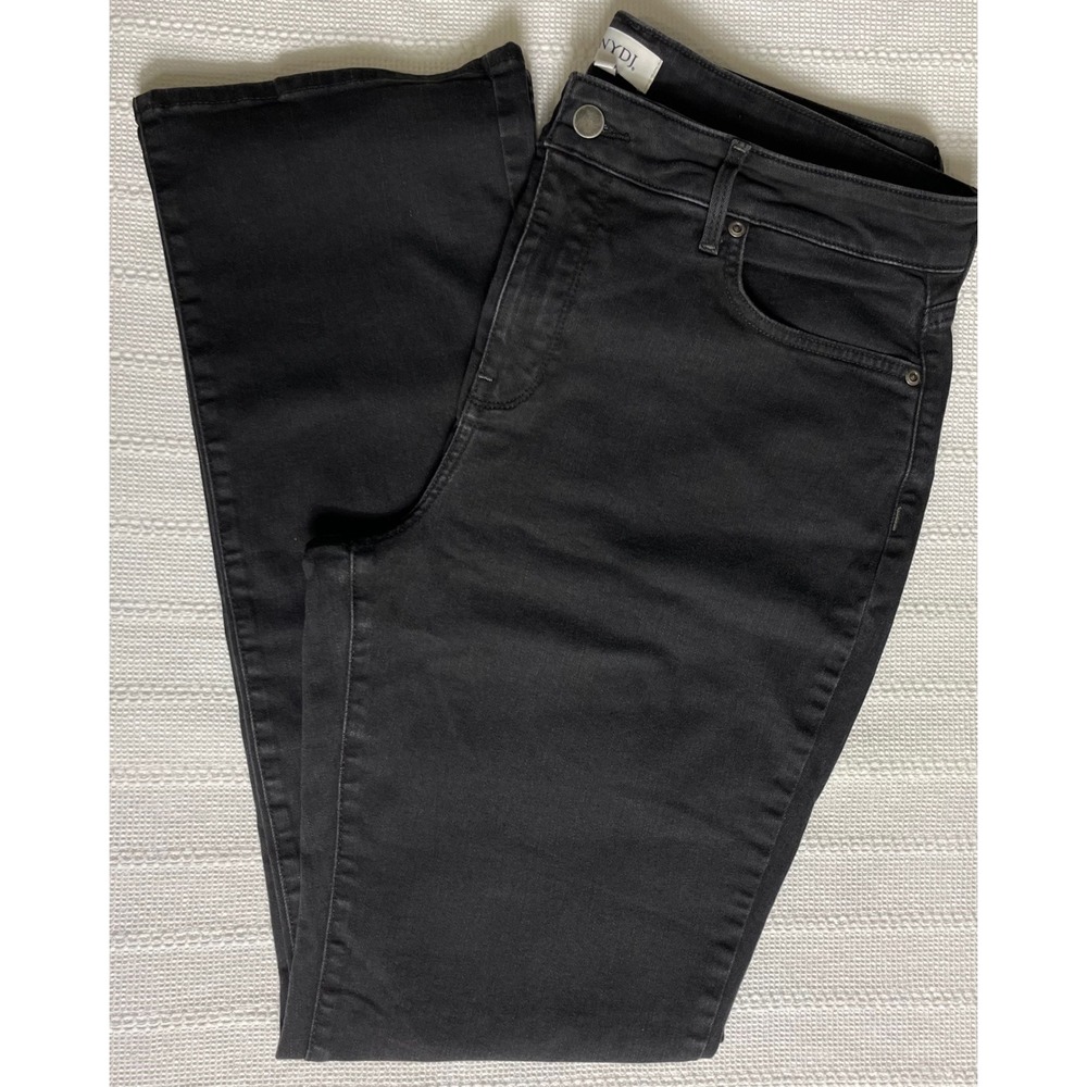 NYDJ Tummy Control Women's Straight Denim‎ Black Lift Tuck Technology Size 14
